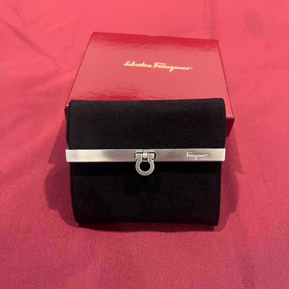 Salvatore Ferragamo Black and Silver Walket